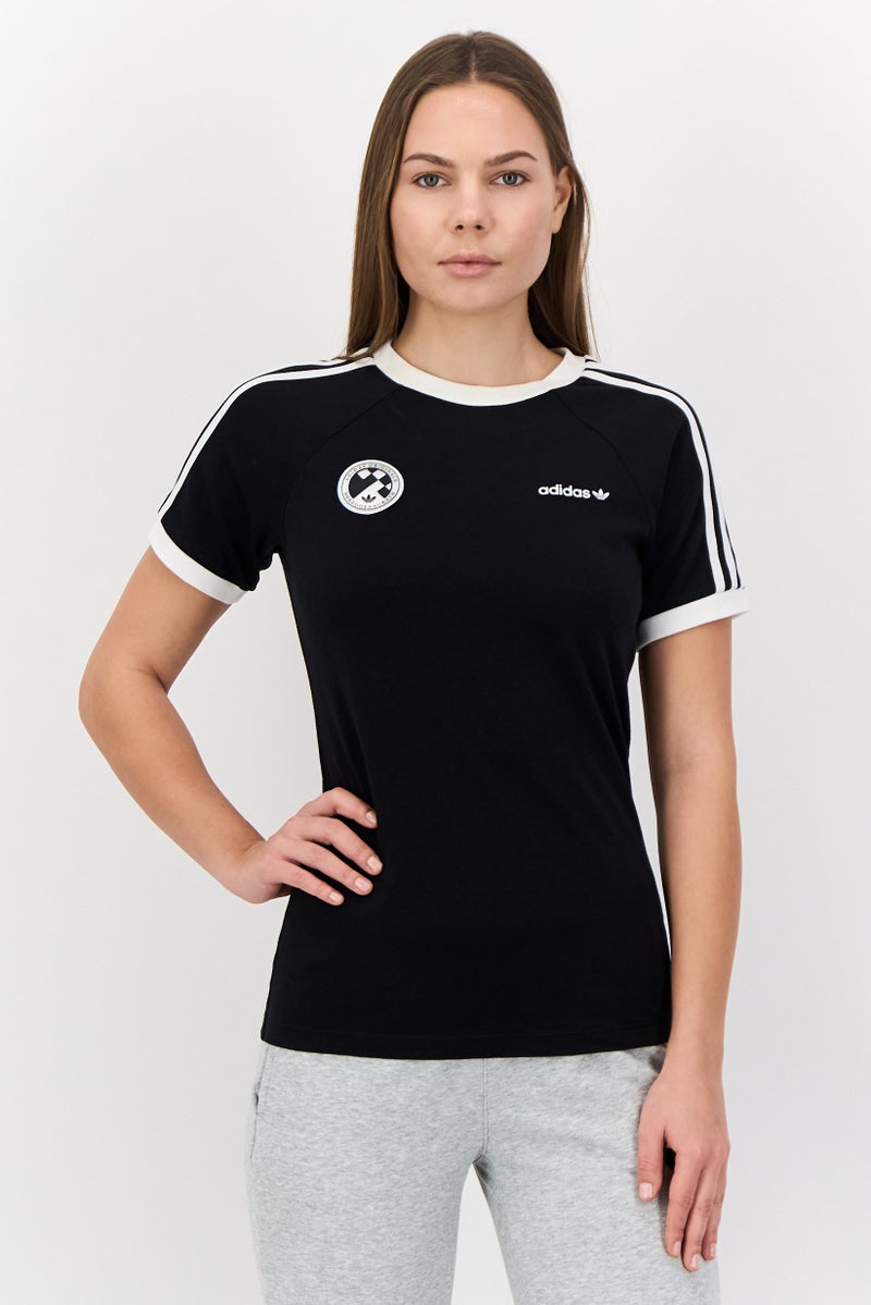 adidas Originals Women Sportswear Fit Short Sleeve Soccer T-Shirt, Black - Image 1